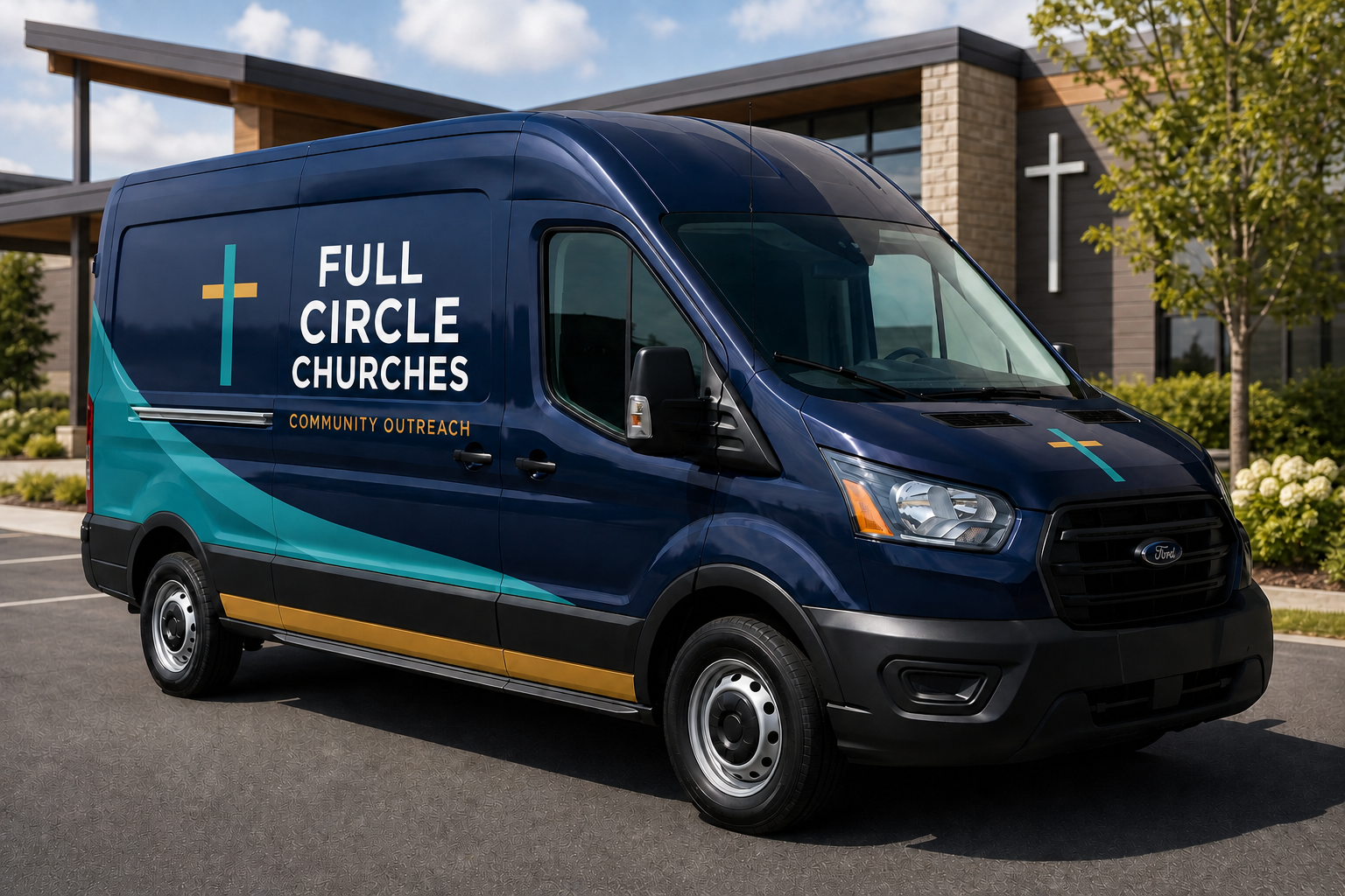 Full Circle Churches community outreach van wrap